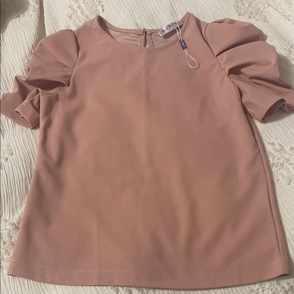 Girls Blush Puff Sleeve Blouse size 12